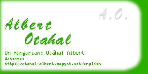 albert otahal business card